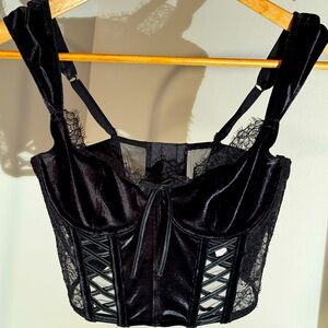 Velvet black Victoria Secret corset top